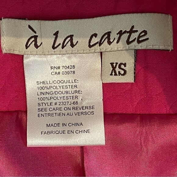 A La Carte Pink BarbieCore Party Event Jacket NWOT Size XS - Picture 9 of 11